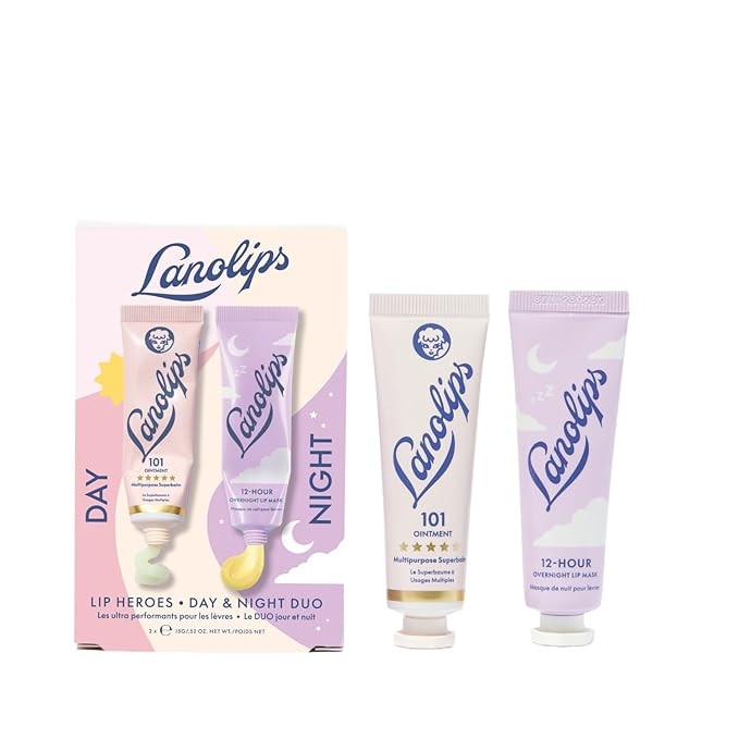 Lanolips Overnight Lip Mask & 101 Lanolin Ointment Duo - Lip Heroes Kit for Complete Day to Night... | Amazon (US)