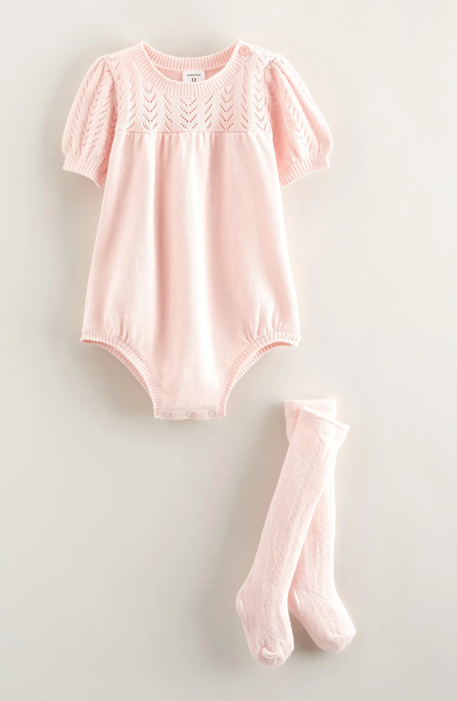 Pointelle Bubble Romper & Socks | Nordstrom