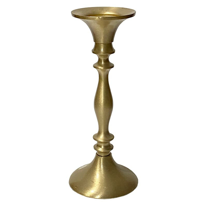 Antique Gold Taper Candle Holder, 9.5" | At Home