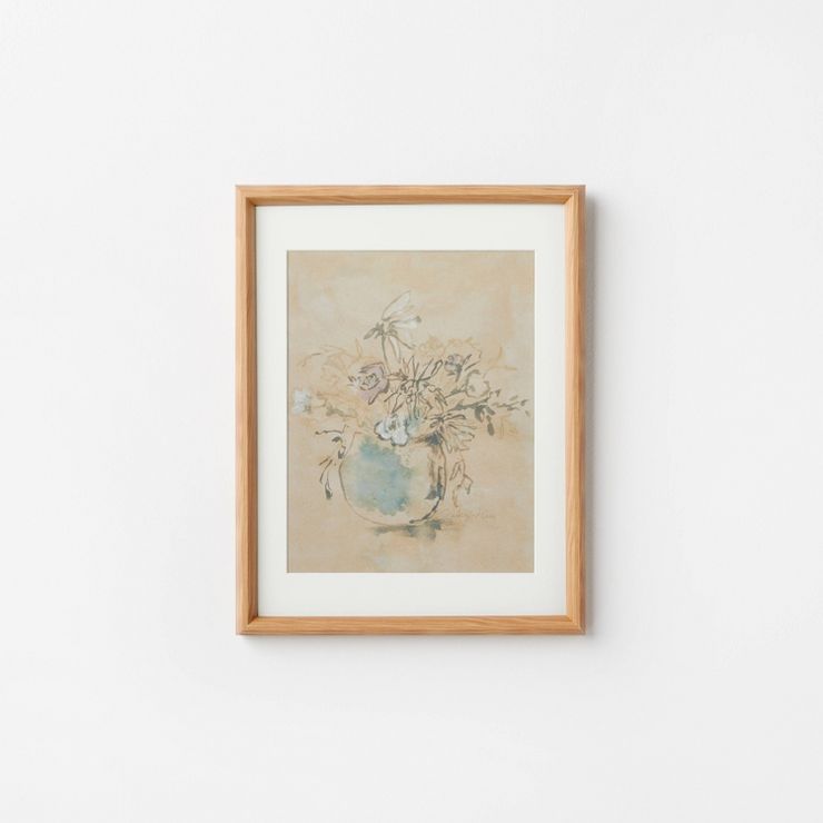 14" x 17" Antique Floral Matted Framed Wall Poster Under Glass - Threshold™ designed with Studi... | Target