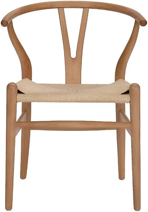Tomile Wishbone Chair Y Chair Solid Wood Dining Chairs Rattan Armchair Natural (Beech-Natural Woo... | Amazon (US)