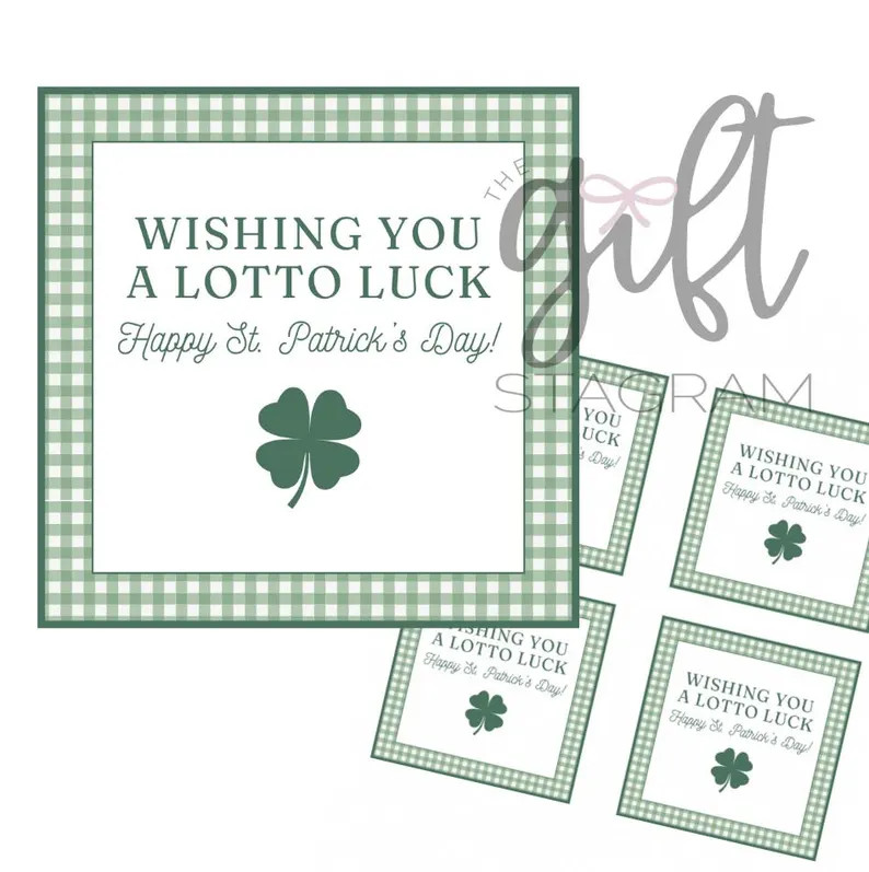 Wishing You A Lotto Luck St. Patrick's Day Gift Tag | DIGITAL DOWNLOAD | St. Patrick's Day Gift T... | Etsy (US)