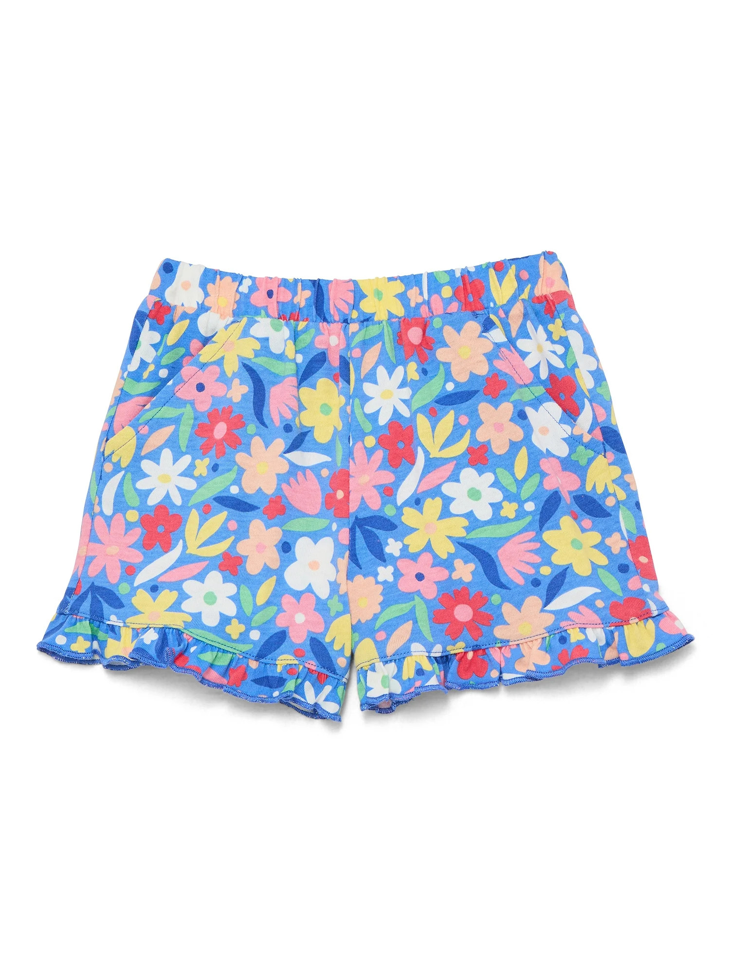 Wonder Nation Toddler Girls Ruffle Hem Shorts, Sizes 18M-5T | Walmart (US)