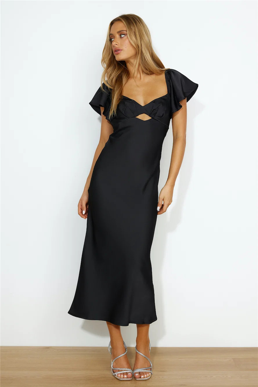 Trendy Guest Midi Dress Black | Hello Molly (AU)