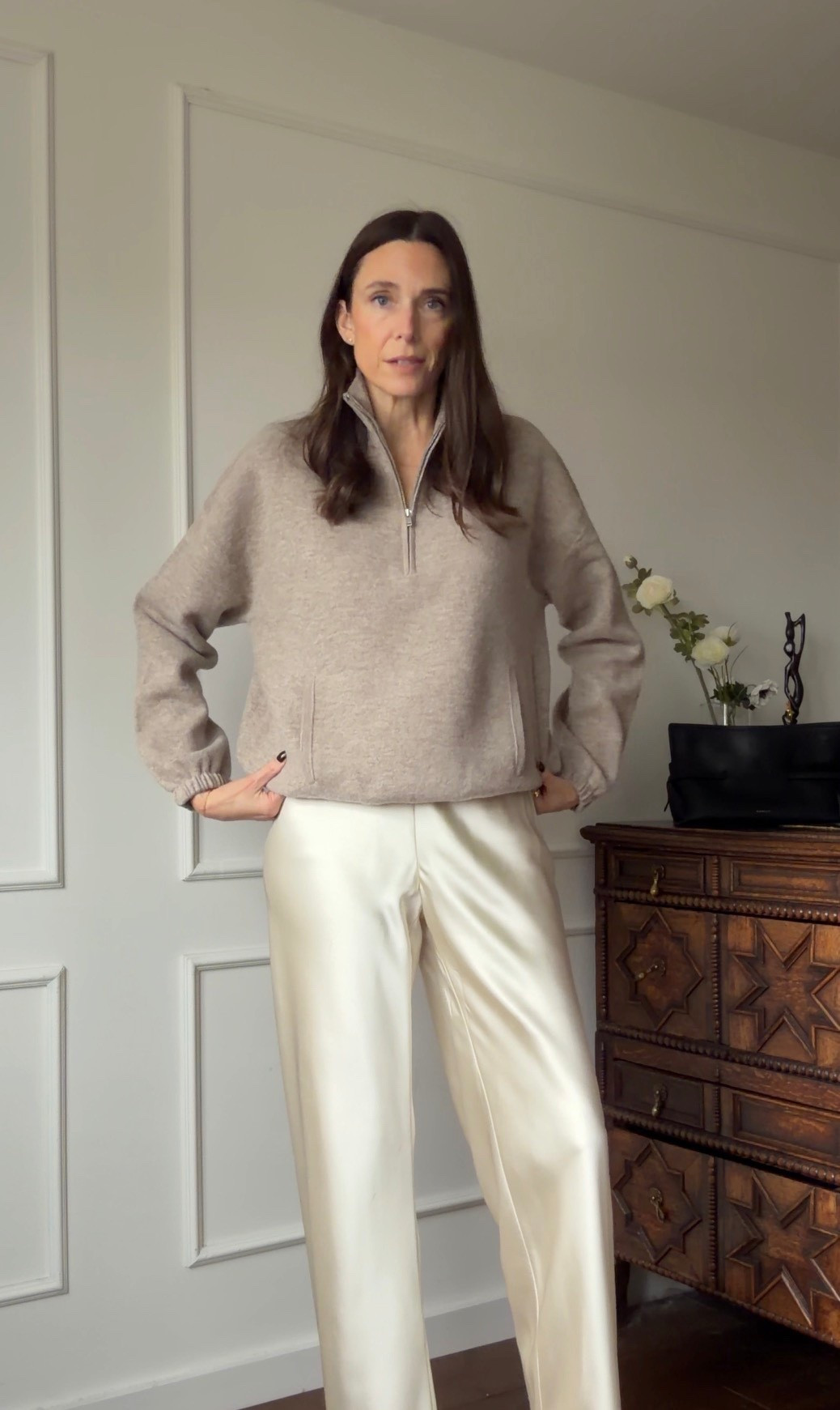 Beige wool half zip. Spring outfits  

#LTKootd #LTKSaleAlert #LTKSeasonal