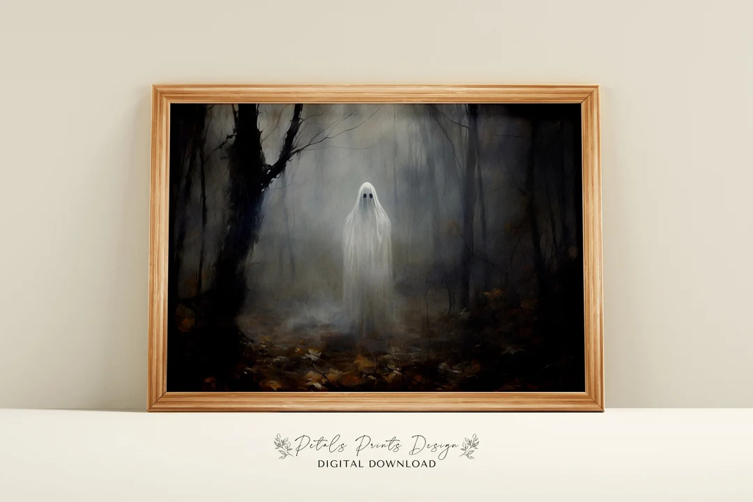 Halloween Wall Art Printable Halloween Rustic Halloween Decor Ghost Halloween Painting Vintage Gh... | Etsy (US)