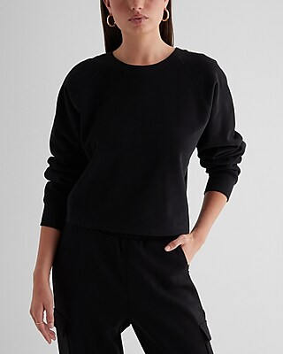 Boxy Fleece Crew Neck Sweatshirt | Express