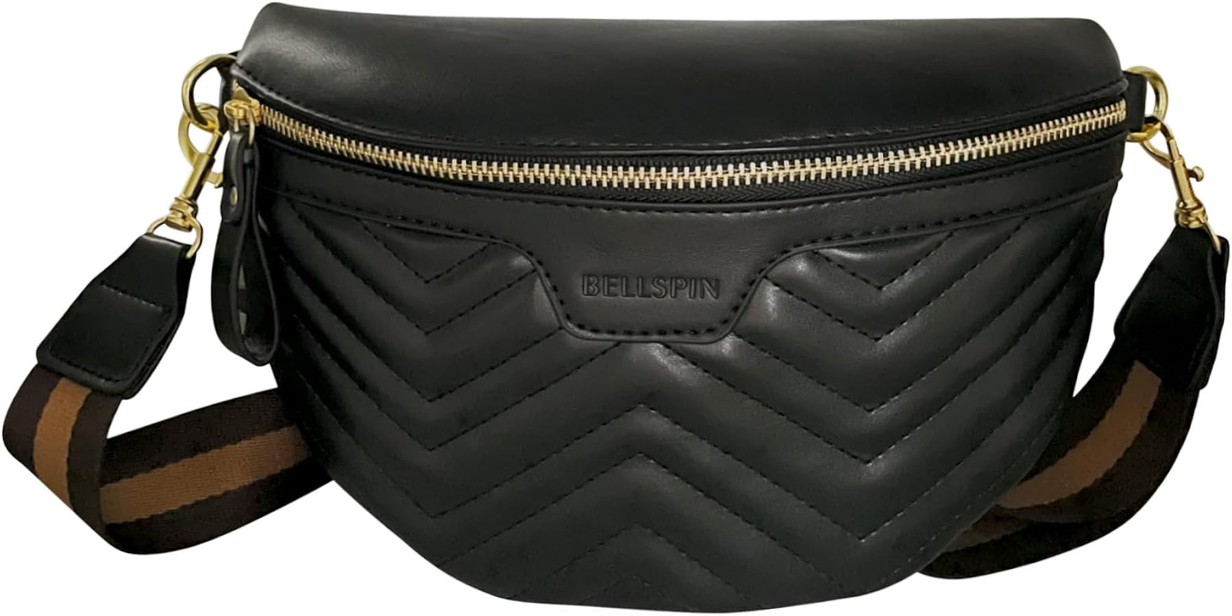 Fanny Pack Crossbody Shoulder Bag Chest Bag Women's Vegan Leather Quilted Purse with Gold Chain S... | Amazon (US)