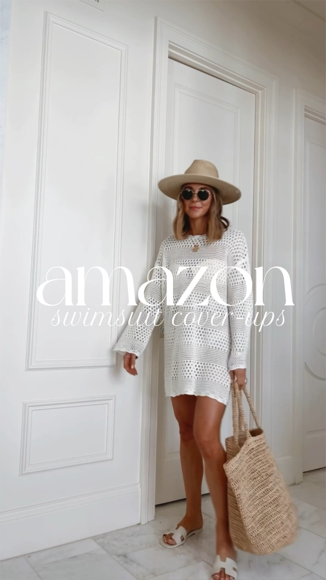 Bsubseach Crochet Swim Coverup Sleeveless Knitted Cover Up Dress