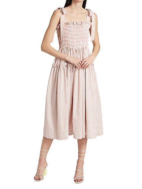 Ida Tiered Smocked Midi-Dress | Saks Fifth Avenue