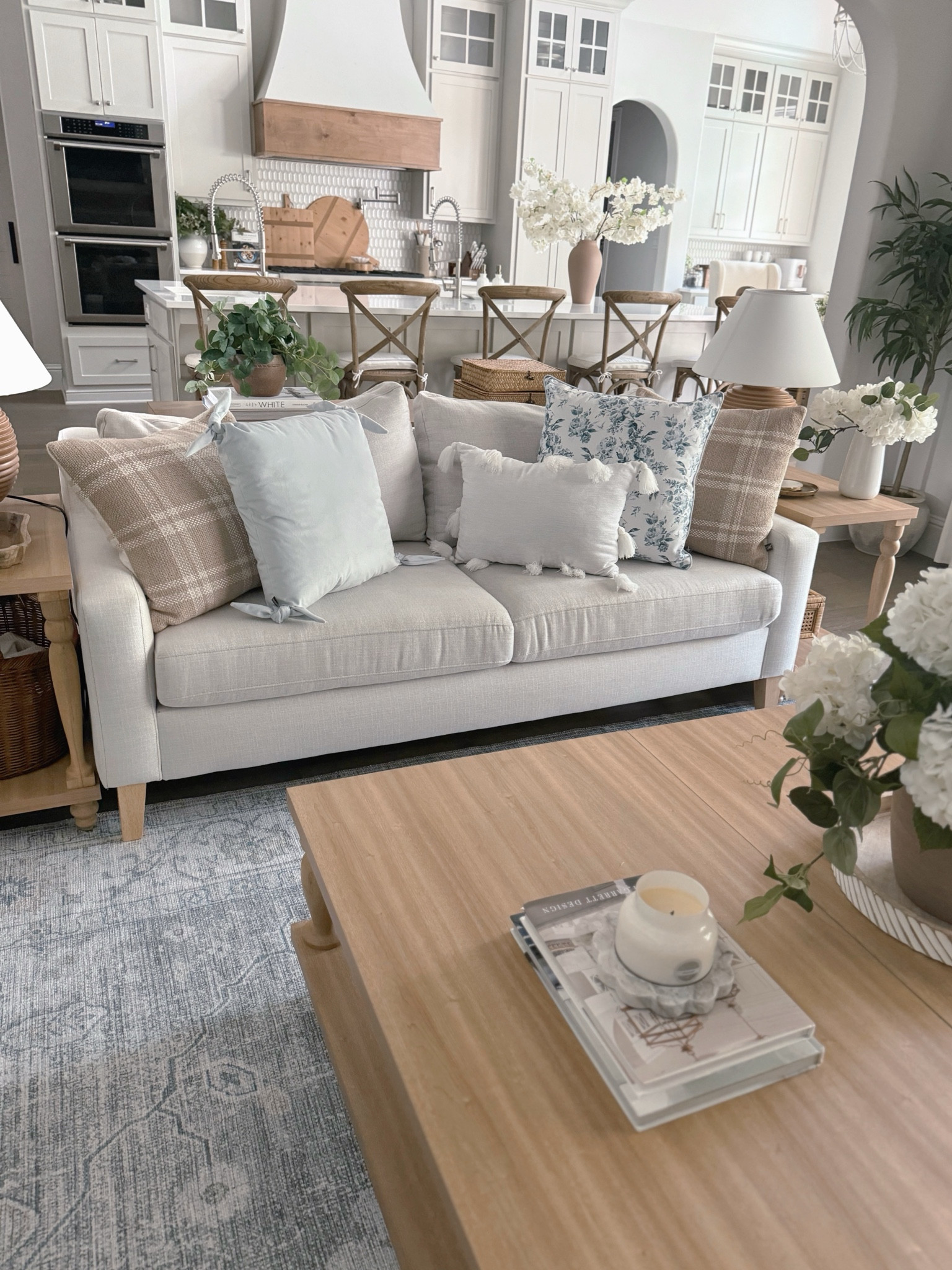 The prettiest new blue and white pillows from My Texas House at Walmart! 