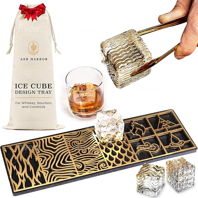 Clear Ice Cube Maker Design Tray - Craft Modern Ice Molds for Bourbon & Cocktails in 5 Seconds - ... | Amazon (US)