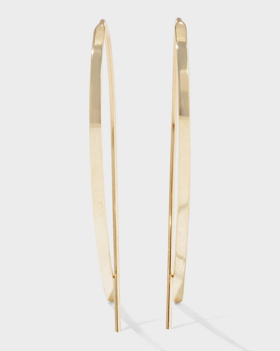LANA Small Elongated Flat Upside Down Hoops | Neiman Marcus