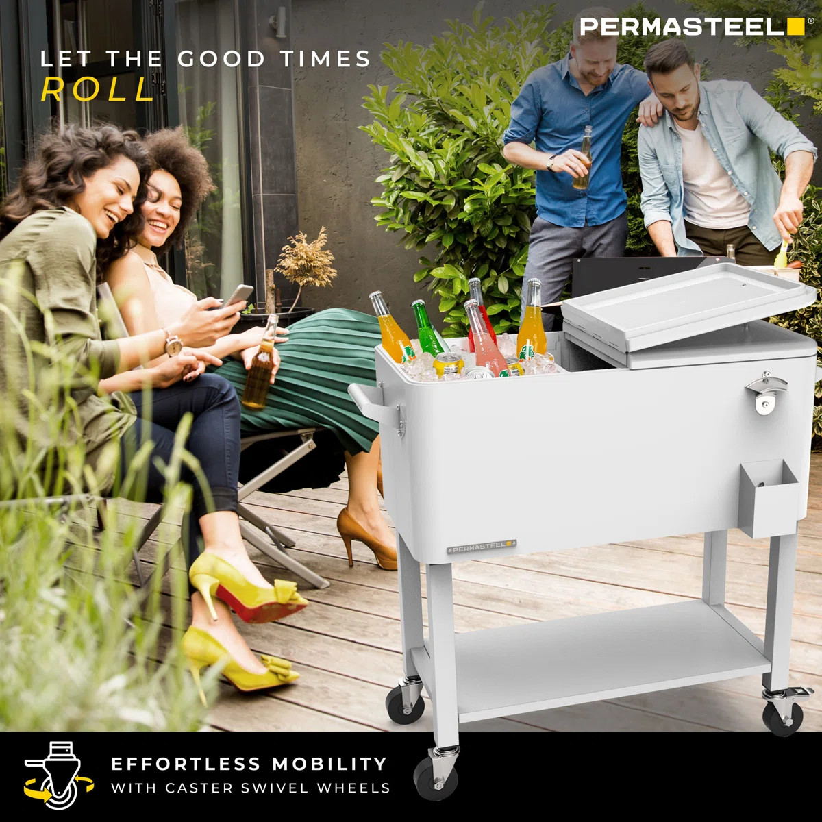 Permasteel Party Cooler With Divider And Removable Basin, Spacious 80-Qt Capacity, Chills 36Hrs, ... | Wayfair North America