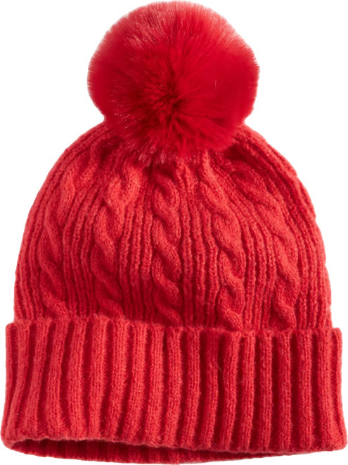 Shine Pom-Pom Cable Knit Beanie, Created for Macy's | Macy's
