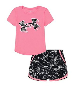Under Armour Baby Girl 12-24 Months Short Sleeve T-Shirt  Printed Shorts Set -  24 Months | Dillard's