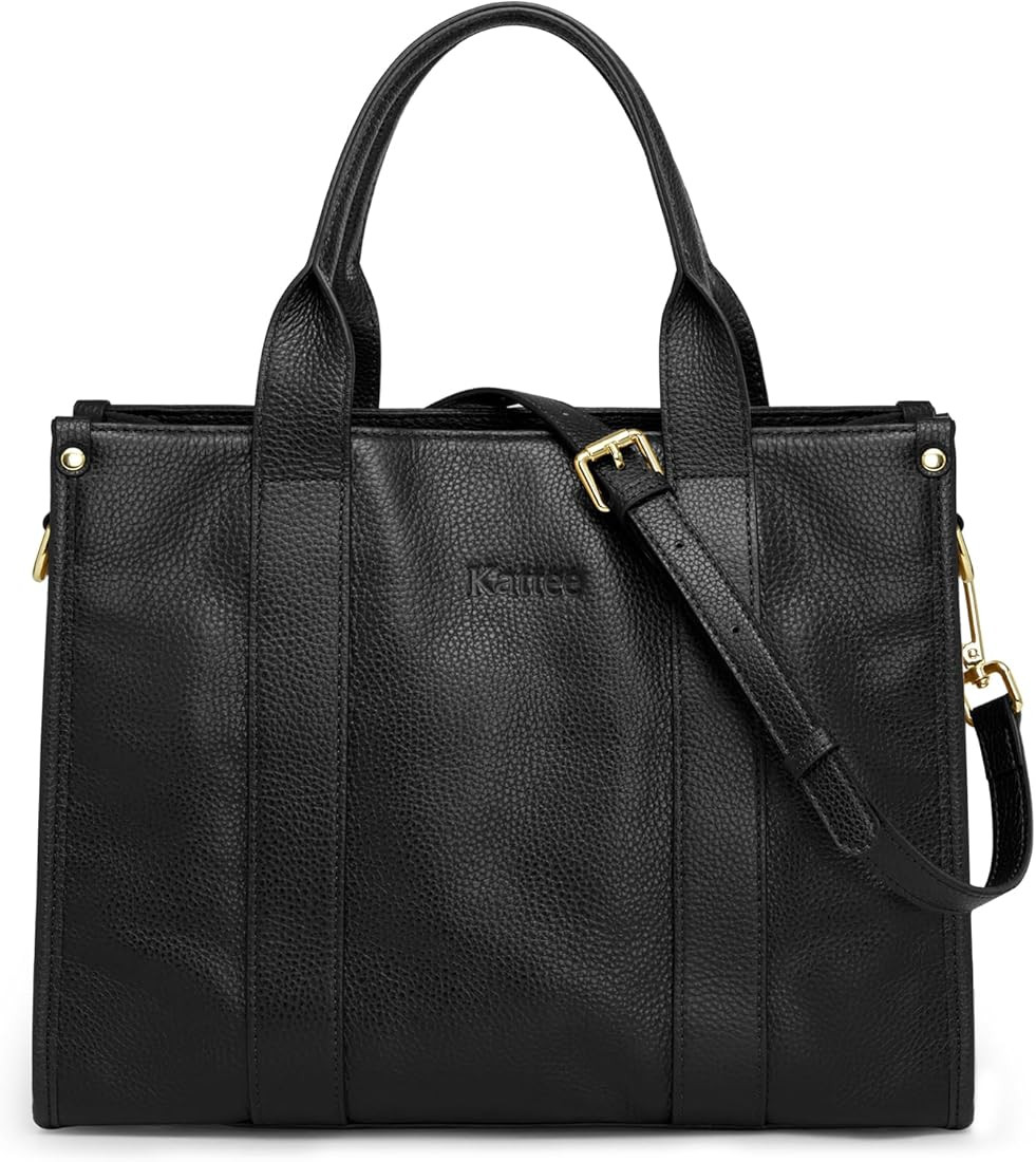 Kattee Genuine Leather Tote Bag for Women, Fashion Crossbody Bags, Women’s Purses and Handbags with  | Amazon (US)