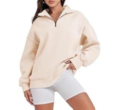 Women Long Sleeve Oversized Half Zip Pullover Sweatshirt Y2K Hoodie Sweater Trendy Fall Clothes | Amazon (US)