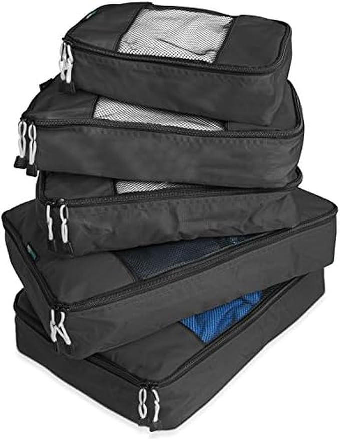TravelWise 5 Piece Packing Cube Set, Durable Lightweight Luggage Organizer System with Small, Med... | Amazon (US)