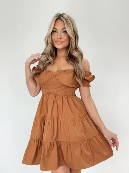 Cognac Boho Babe Dress | Lane 201 Boutique