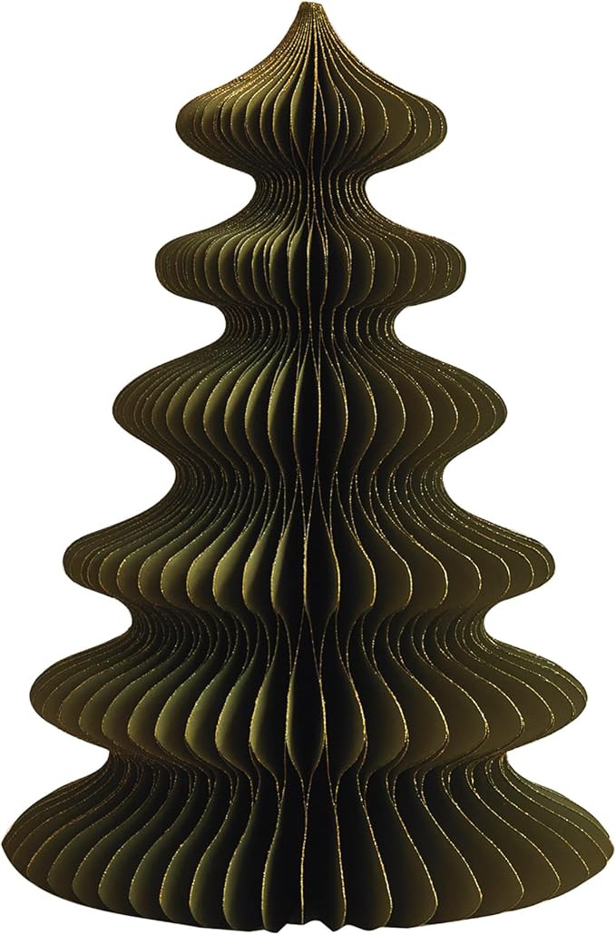 Creative Co-Op Paper Folding Honeycomb Tree with Gold Glitter, Green | Amazon (US)