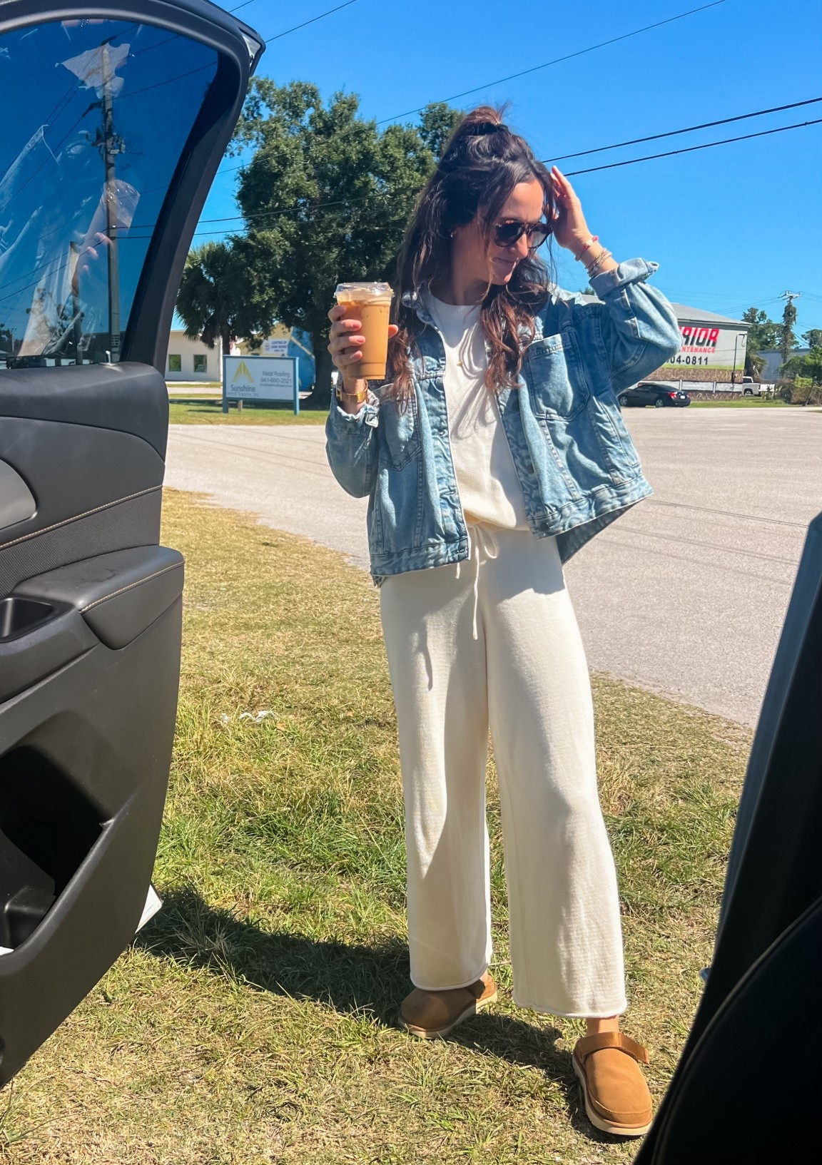Sweater set 🤎🧡 I wear this everywhere!! Church, errands, couch! lol! Paired with my fav fall shoes & oversized denim jackett

#LTKSeasonal #LTKActive #LTKBump