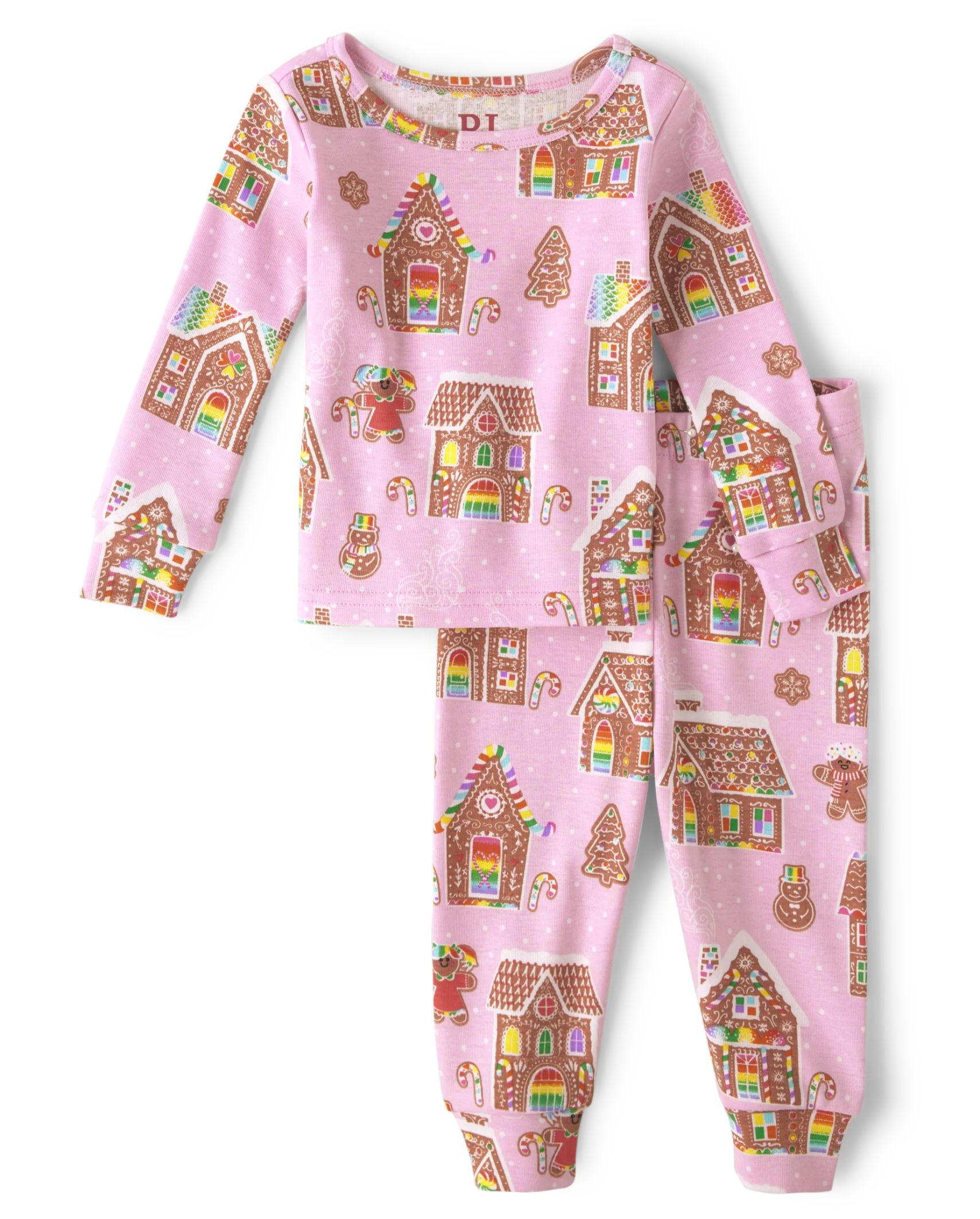 Baby And Toddler Girls Gingerbread House Snug Fit Cotton Pajamas - charisma | The Children's Place
