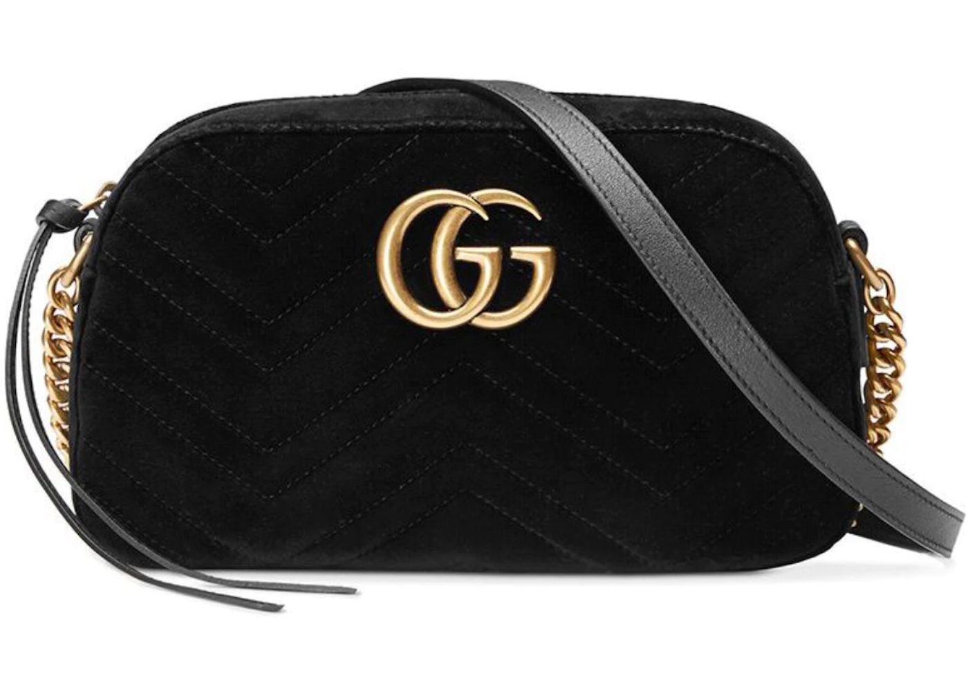 Gucci Camera Bag GG Marmont Velvet Small Black | StockX