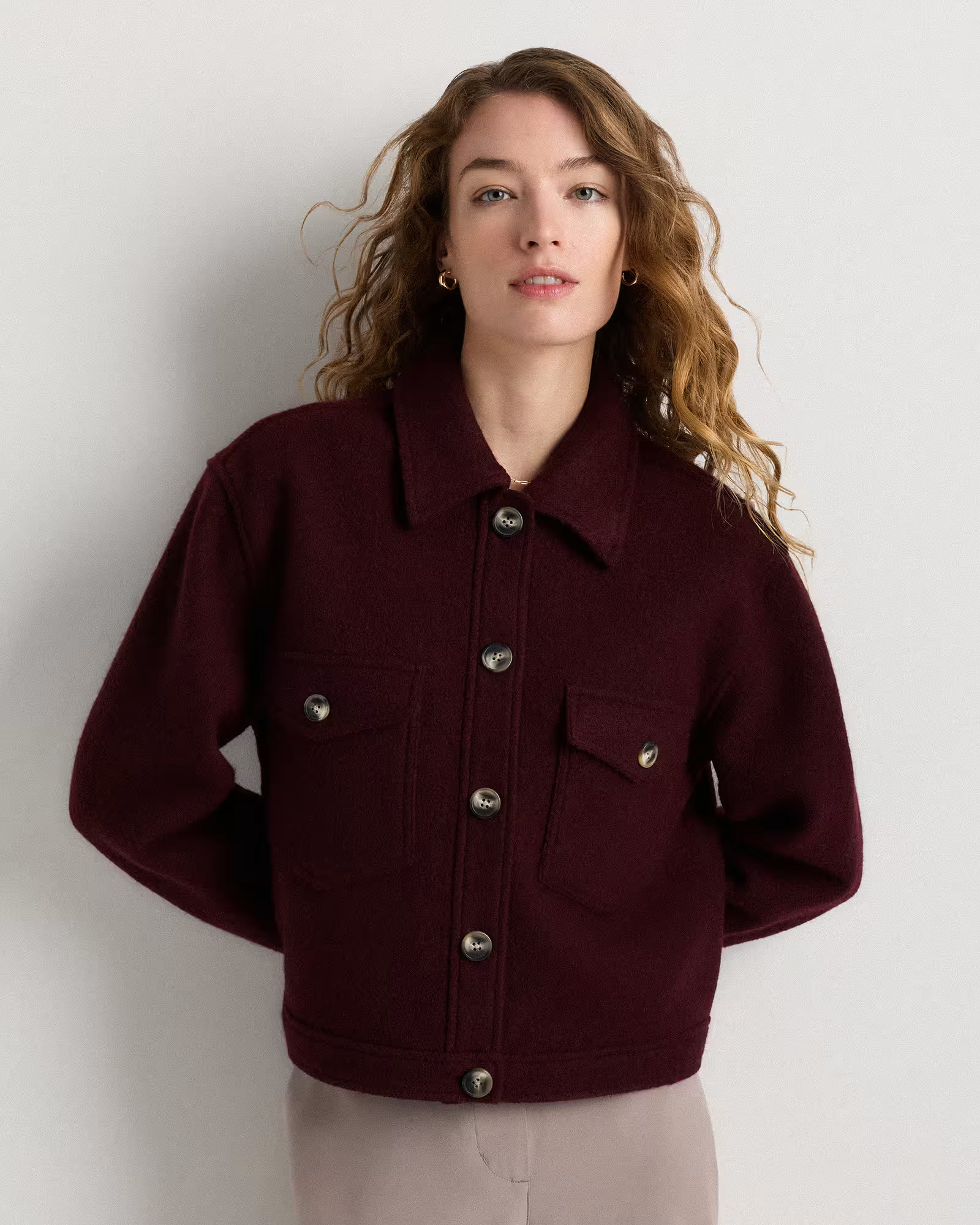 100% Merino Wool Cropped Shirt Jacket | Quince