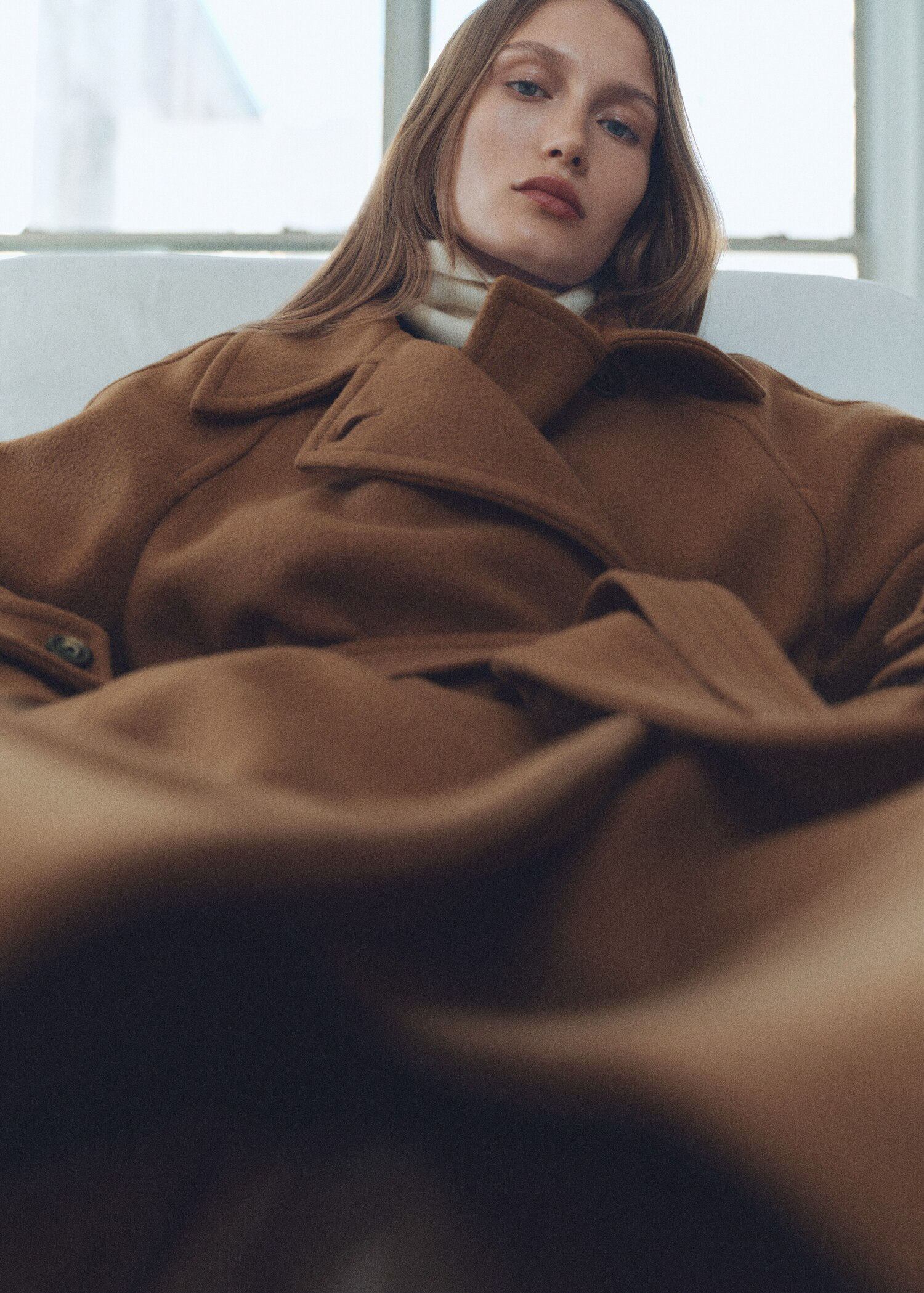 Wollmantel mit Gürtel - Damen | MANGO Österreich | Mango EU