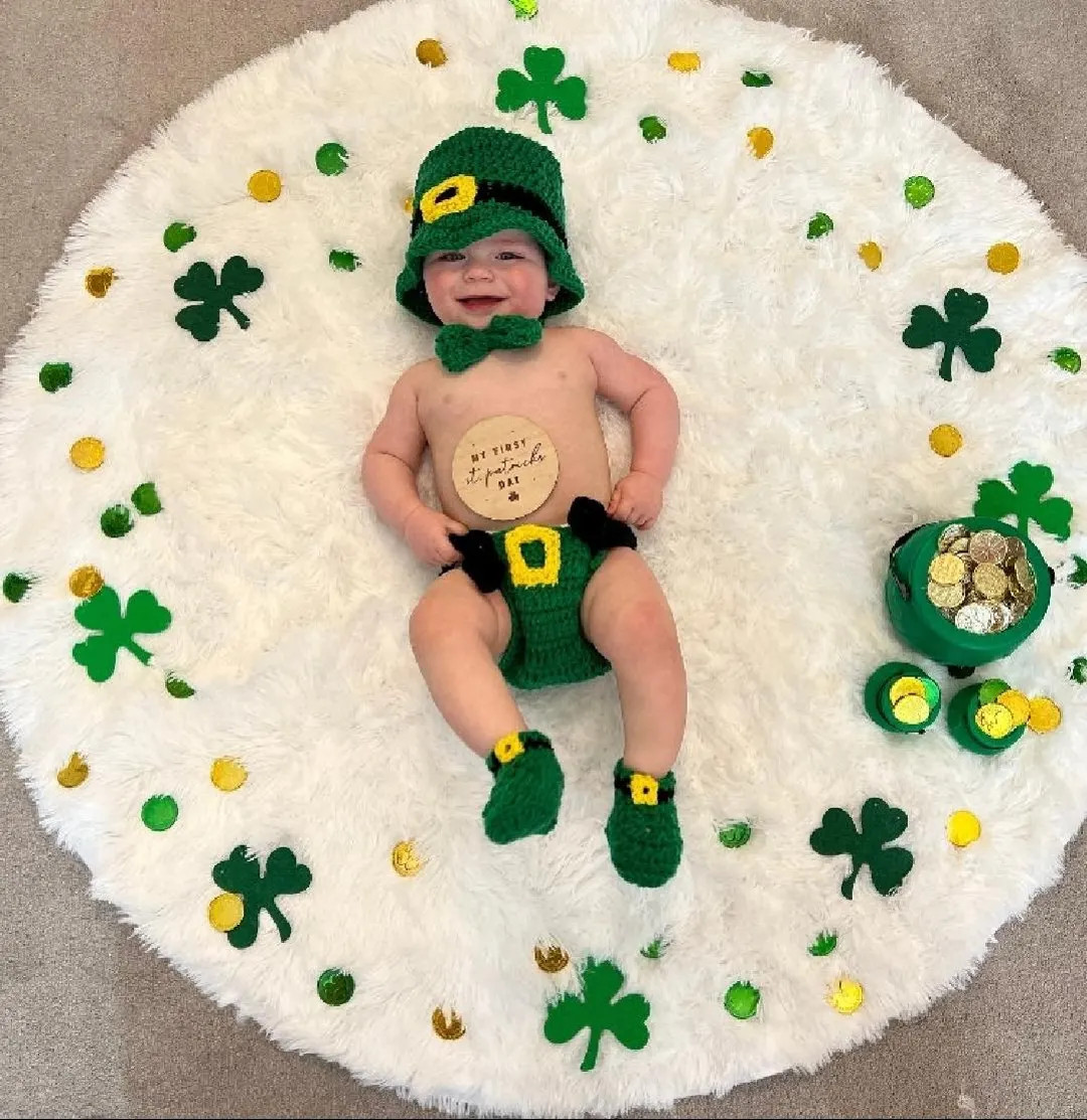 Baby St Patrick's Day Costume Leprechaun Outfit St Patty's Hat Outfit Newborn Baby Photoshoot Cos... | Etsy (US)