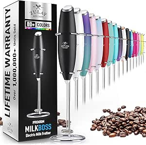 Zulay Original Milk Frother Handheld Foam Maker for Lattes - Whisk Drink Mixer for Coffee, Mini F... | Amazon (US)