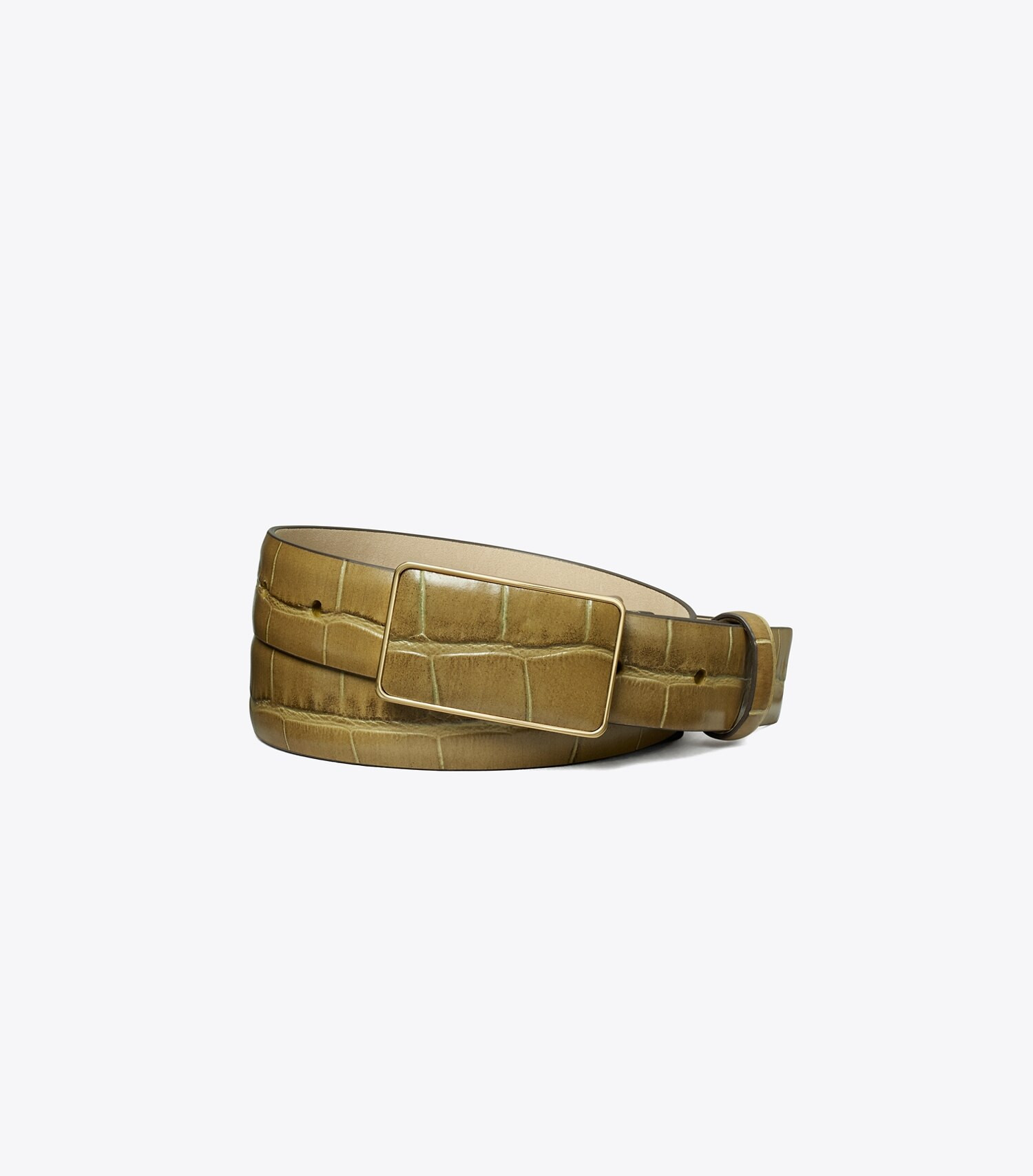 PLATE CROC-EMBOSSED BELT | Tory Burch (US)