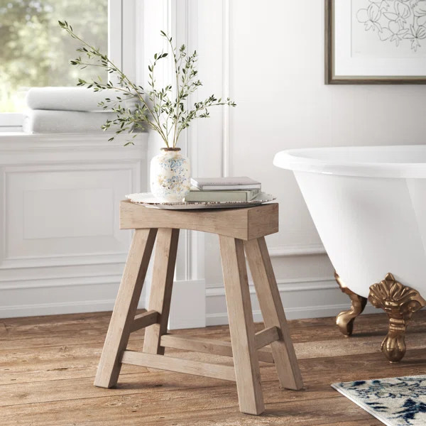 Corsair 22'' Tall Solid Wood Accent Stool | Wayfair North America