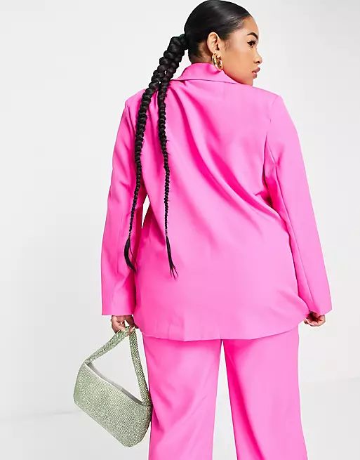 Missguided Plus tailored blazer in hot pink | ASOS (Global)
