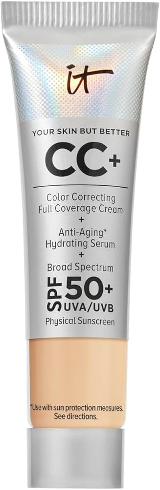 IT Cosmetics CC+ Cream - Natural Full Coverage Foundation With SPF 50+, Color Corrector & Anti-Ag... | Amazon (US)