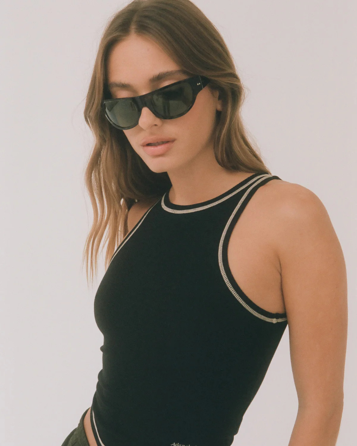 Contrast Stitch Vest - Black | Adanola UK