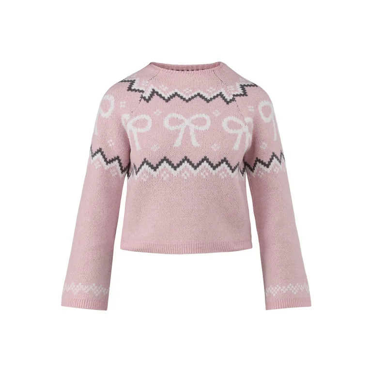 No Boundaries Fairisle Jacquard Pullover and Beanie Set, 2-Piece, Women's and Women’s Plus - Wa... | Walmart (US)