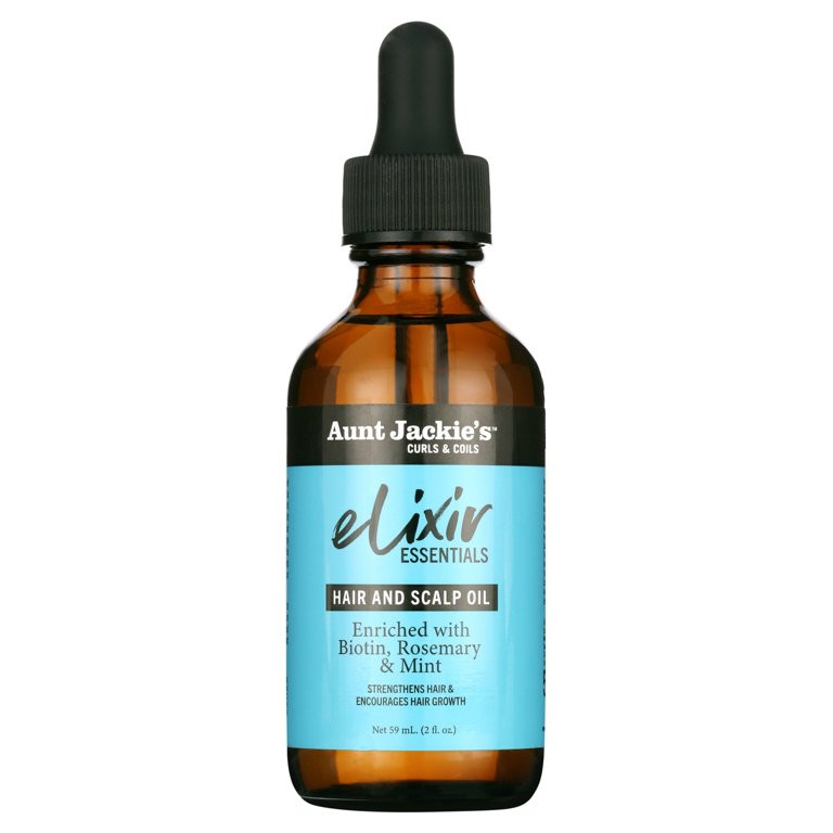 Aunt Jackie's Curls & Coils Elixir Essentials Biotin, Rosemary & Mint Hair and Scalp Oil, 2 fl oz... | Walmart (US)