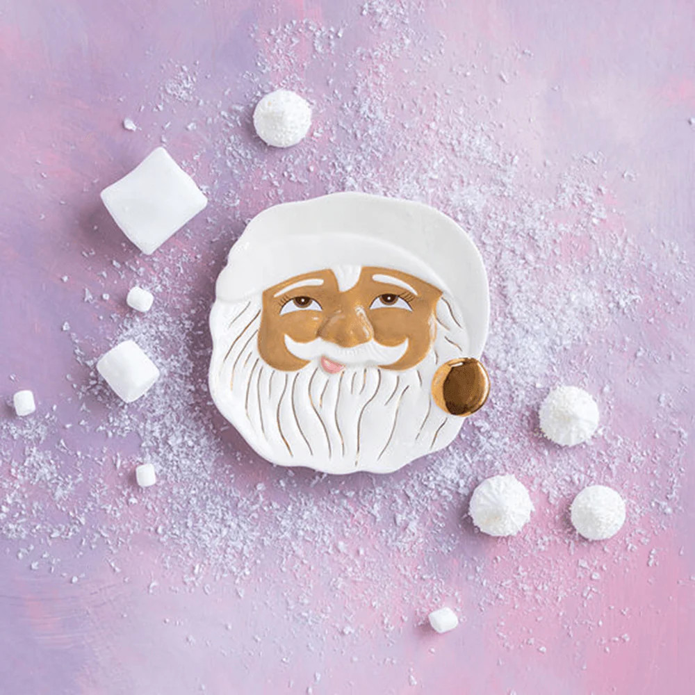 Glitterville Papa Noel Cookie Plate - Brown | Shop Sweet Lulu