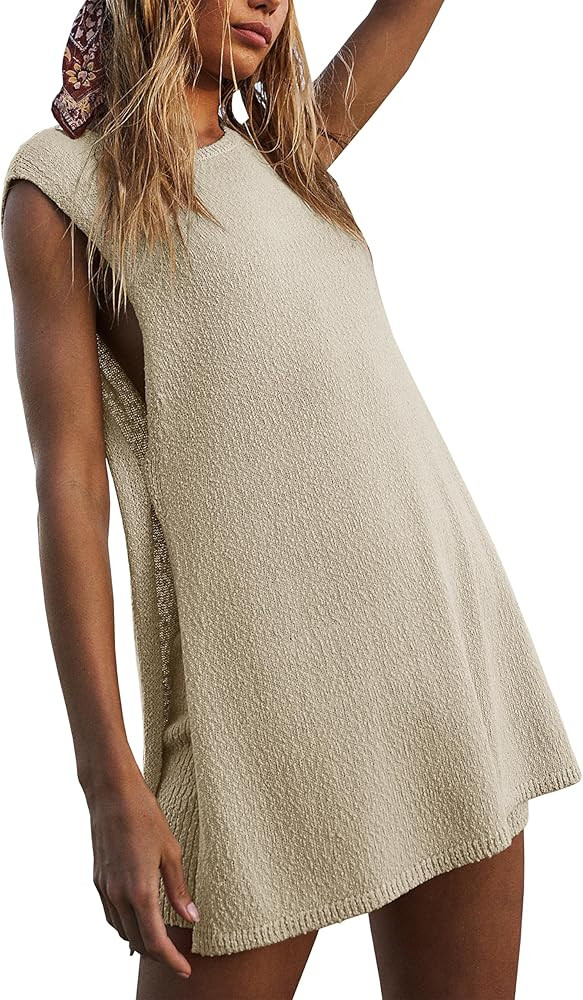 Megfie Womens 2024 Summer Knit Lounge Sets Sweater Sets Tank Top and Shorts 2 Piece Outfits Pajam... | Amazon (US)