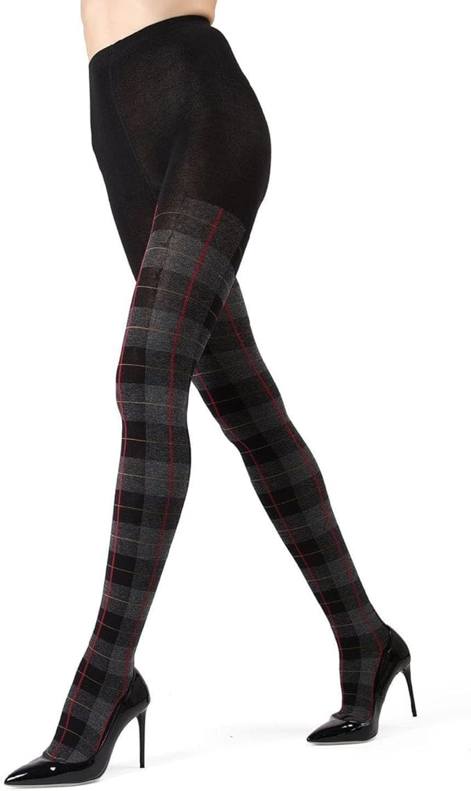 MeMoi Glasgow Plaid Cotton Tights for Women, Cozy, Warm and Fashionable Patterned Sweater Tights ... | Amazon (US)