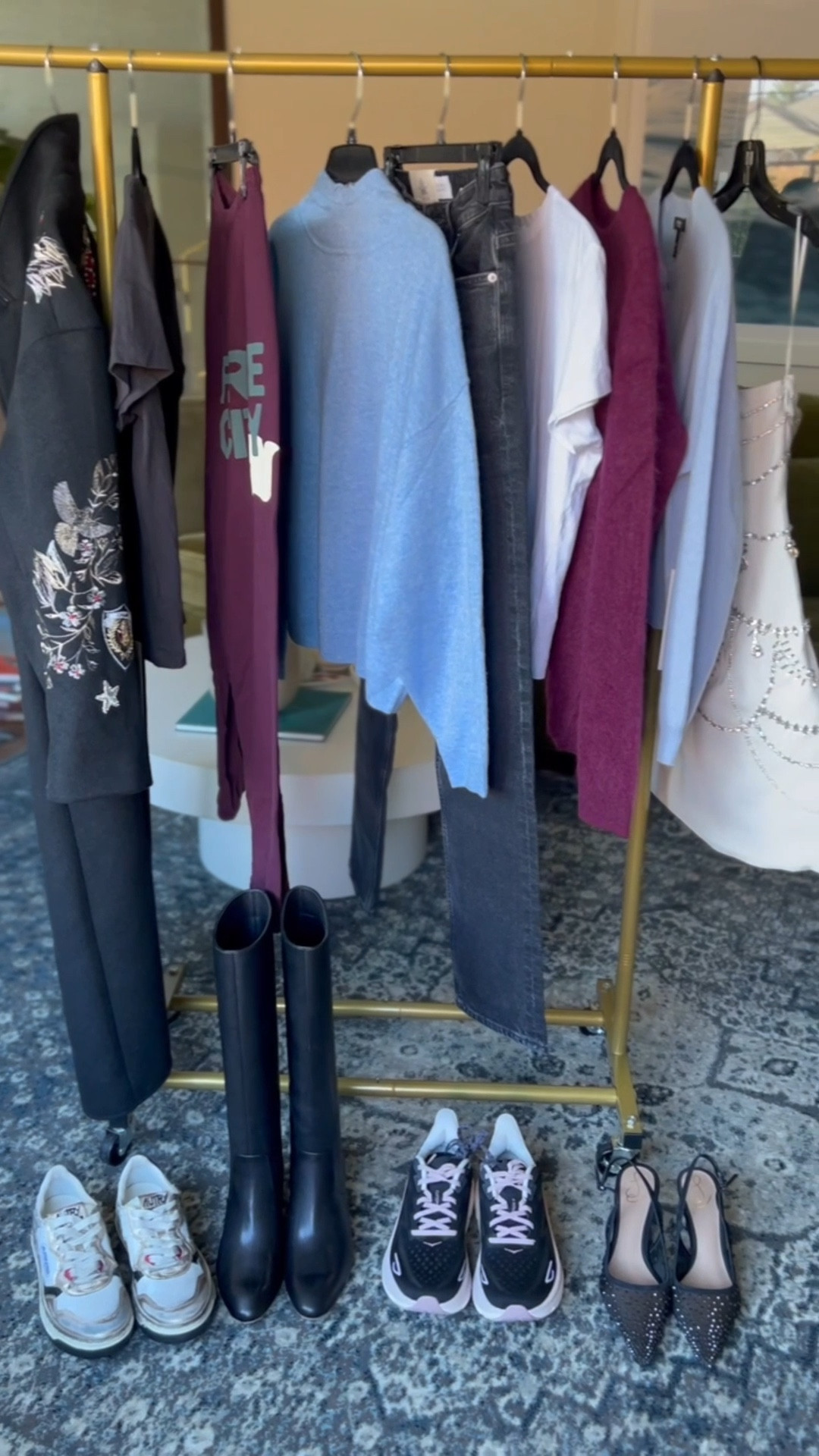 Red Eye to almost Black Tie - fun client prep for a weekend away. Autry sneaker not available online yet :) linked similar 

Cashmere sweaters and T shirts are size Medium, sweats and coat are size Small 

@bloomingdales #bloomingdales #ad

#LTKStyleTip #LTKWatchNow #LTKShoeCrush