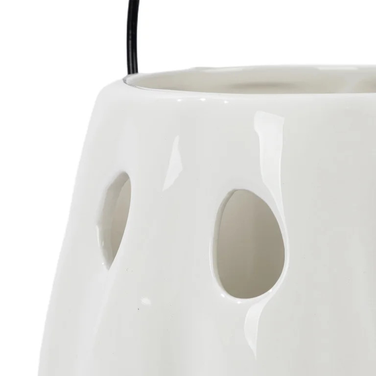 My Texas House Halloween Light-Up Ceramic Ghost Lantern Decoration, White, 3.5" | Walmart (US)