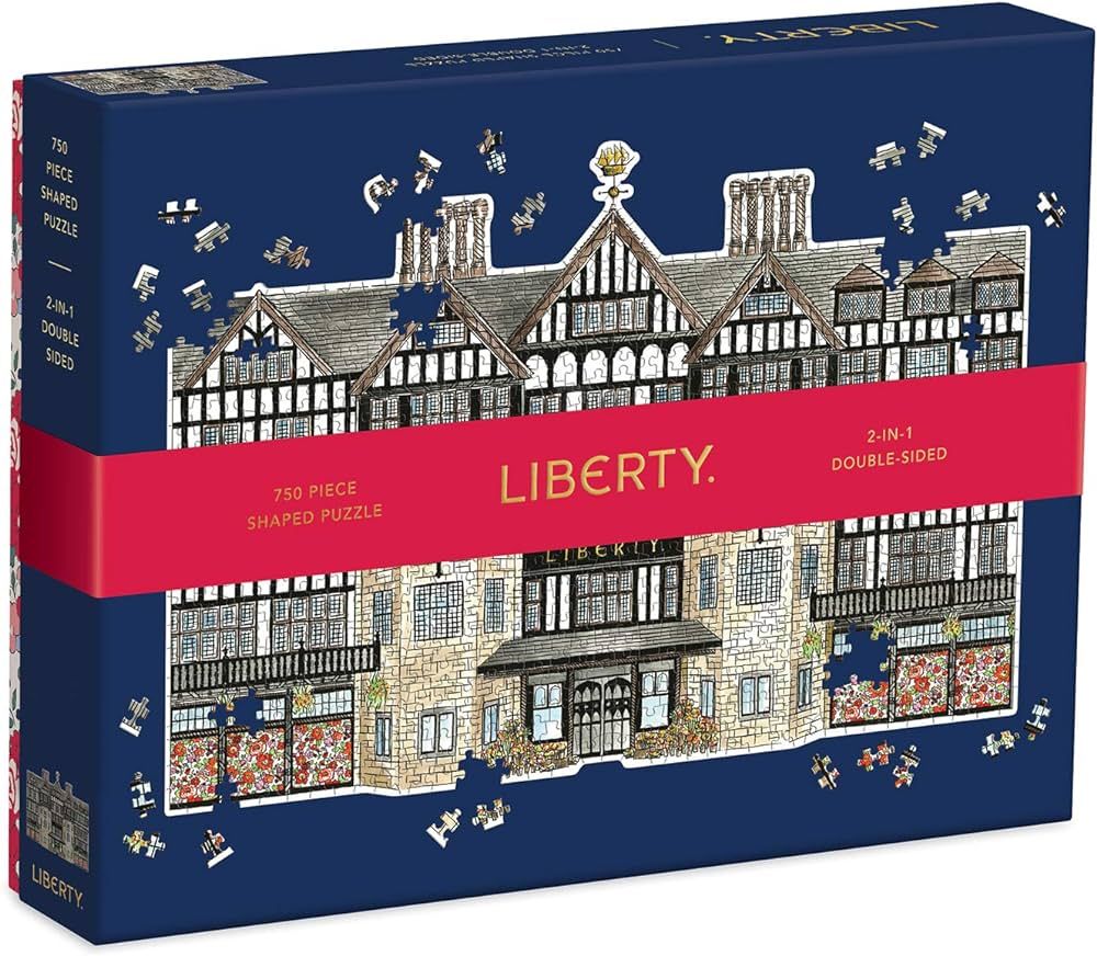 Galison Liberty Tudor Building 750 Piece Shaped Puzzle from Galison - Featuring The Distinctive Tudor Building on One Side and a Floral Pattern on The Other, 27" x 17.75", Unique Gift Idea | Amazon (US)