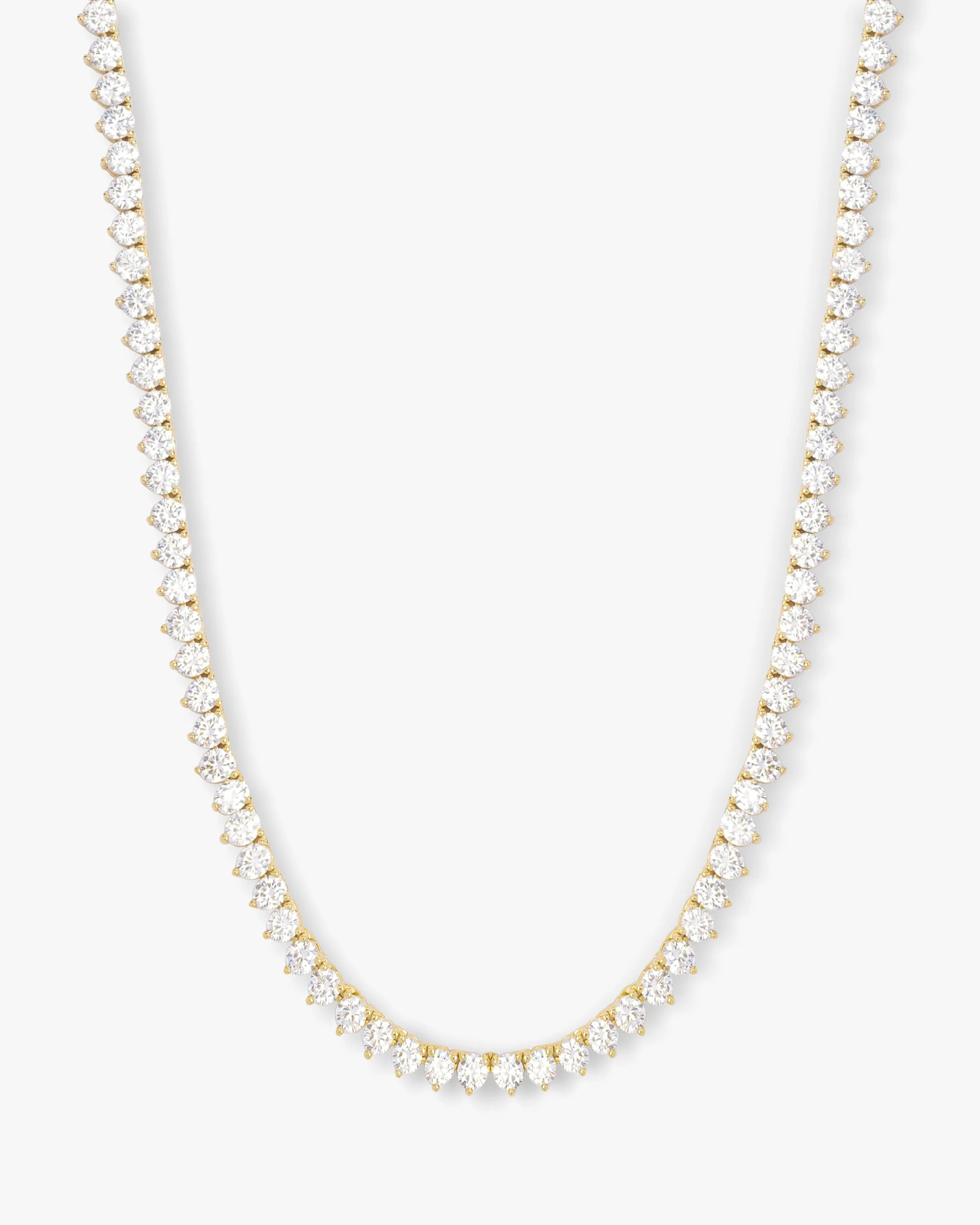 Mama Not Your Basic Tennis Necklace - Gold|White Diamondettes - 18 | Melinda Maria Jewelry