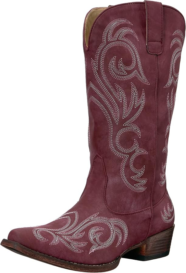 ROPER Womens Riley Round Toe Casual Boots Mid Calf Low Heel 1-2" - Black | Amazon (US)