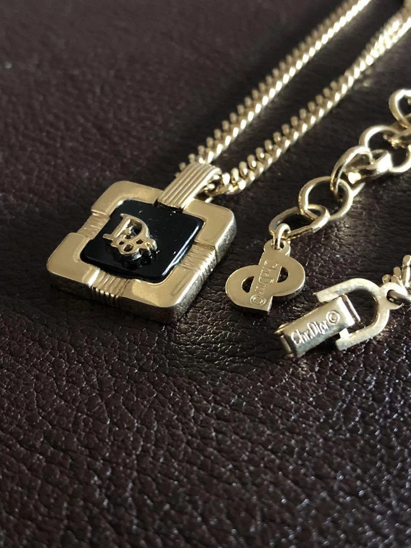 Christian Dior Necklace Chain Cd Gold Square France  | eBay | eBay US