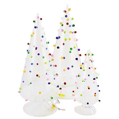 Cody Foster 10.0 Inch Bauble Tree Set Small Christmas Decorative Tree Set , Lightweight Christmas Decor Multi Colored Beads (3PC) | Target
