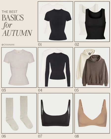 Fall fashion
Basic tee
Basic long sleeve
Basic tank
Skims tshirt
Skims long sleeve
Skims bra
Neutral outfit
Neutral fashion
Must have basics
Travel must haves
Best bra
Comfy fall outfits
Comfy outfit
Comfy casual
Fall socks



#LTKstyletip #LTKfindsunder50 #LTKtravel